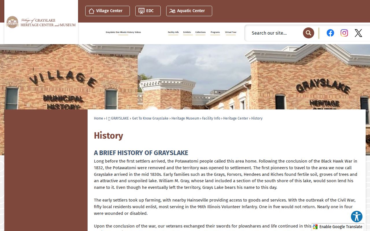 Grayslake city directory 1899 Village history snapshot