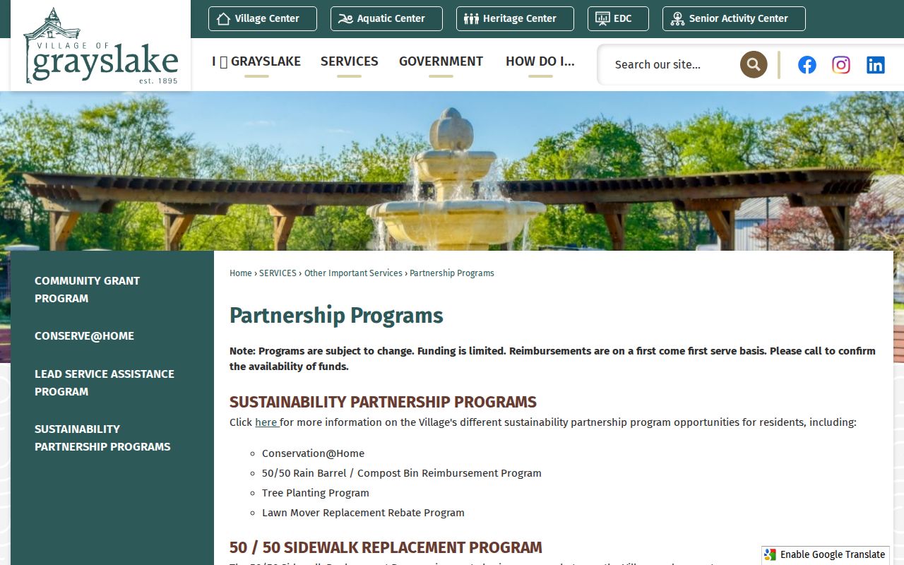 Grayslake neighbors Village partnership programs