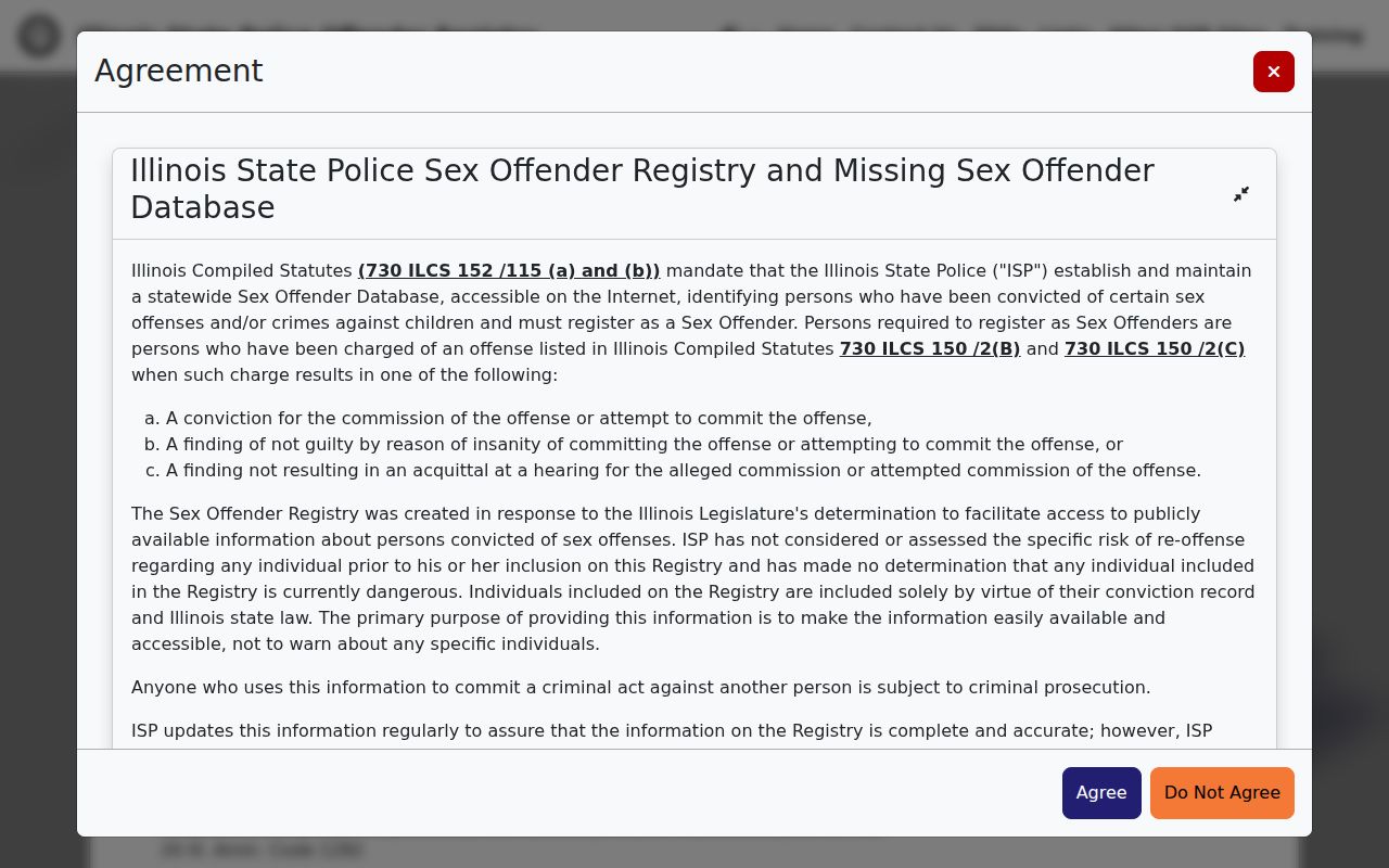 Illinois registry limits for a Grayslake resident lookup