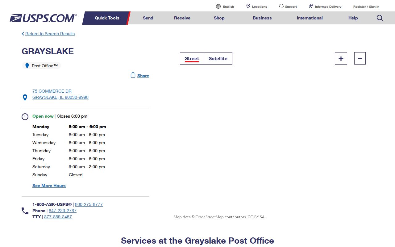Grayslake ZIP code directory post office details